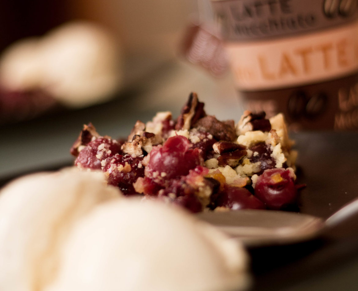 Black and White Cherry-Orange Crumble